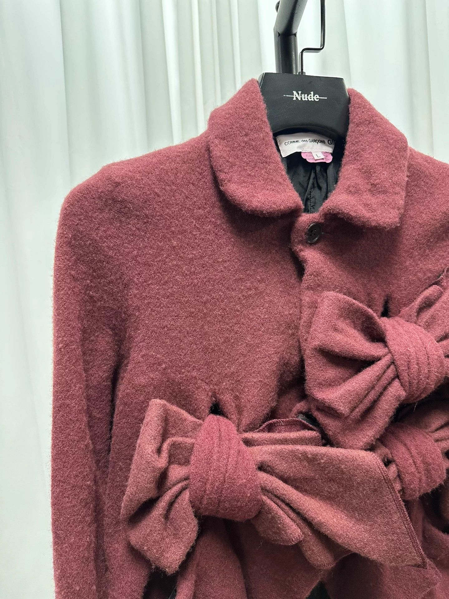 Comme des Garcons CDG Girl Women's 22AW Felted Bow Collar Jacket L Size L / US 10 / IT 46 - 3 Thumbnail