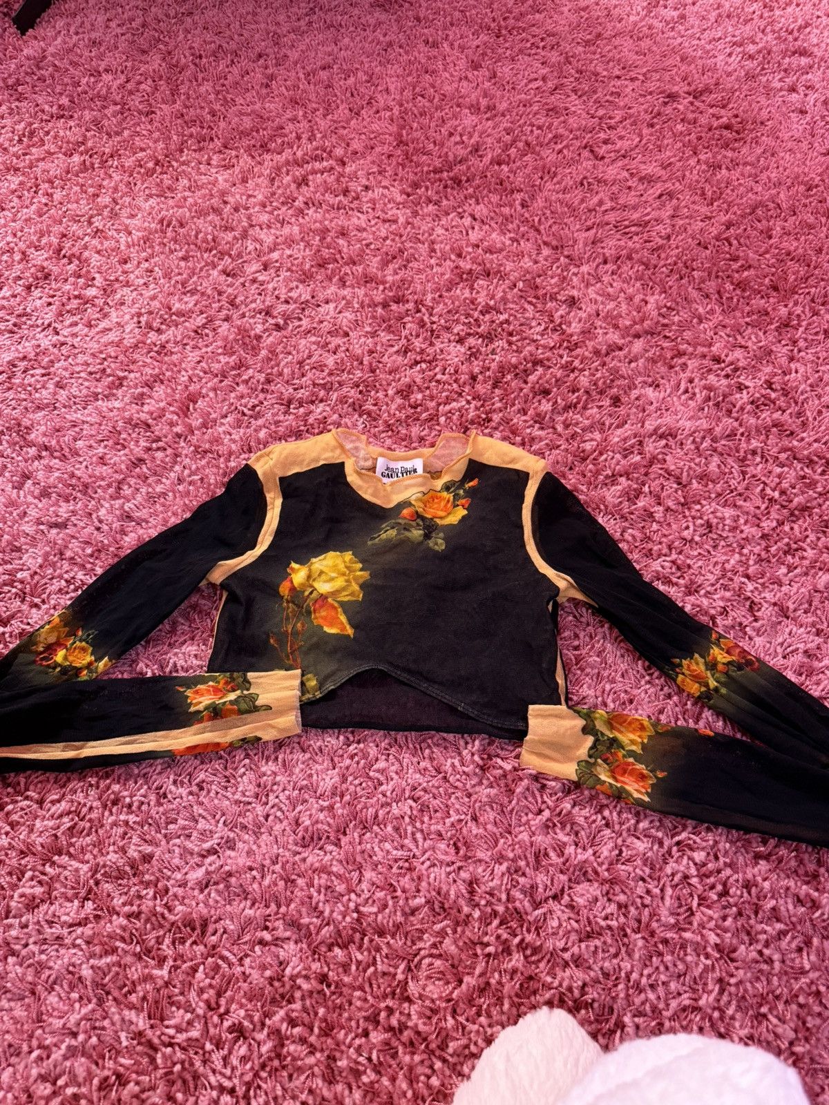 Jean Paul Gaultier Jean Paul Gaultier Fleur Petit Grand Cropped Long Sleeve Top Size XS / US 0-2 / IT 36-38 - 6 Thumbnail