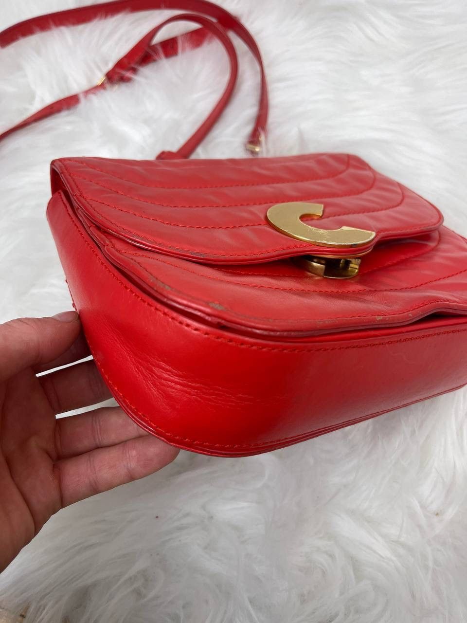 Other Coccinelle Leather Crossbody Bag Red Gold Logo Italy Size ONE SIZE - 3 Thumbnail