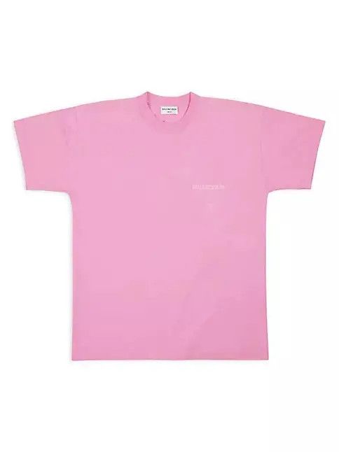 Balenciaga o1bcso1str1224 Turn Medium Fit T-Shirt in Pink Size XL / US 12-14 / IT 48-50 - 1 Thumbnail