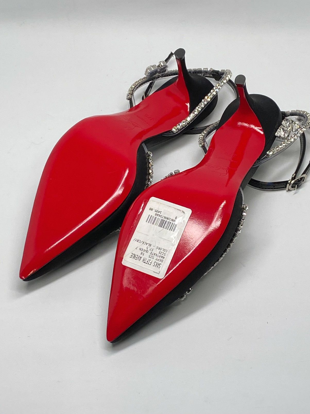 Christian Louboutin Christian Louboutin Crystal-Embellished Satin Pump size 37.5 Size US 7.5 / IT 37.5 - 13 Thumbnail