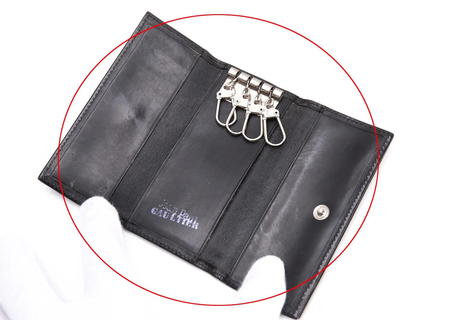 Jean Paul Gaultier Metal Plate Key Case in Black Size ONE SIZE - 10 Thumbnail