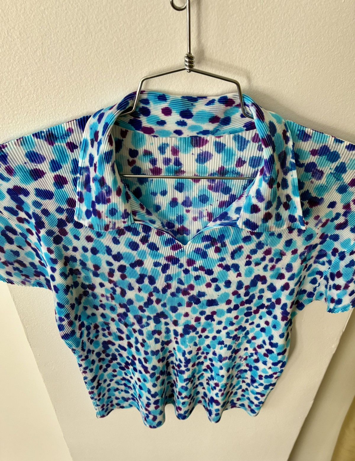 Pleats Please Issey Miyake PLEATS PLEASE Polka Dot Splatter Print Polo Size M / US 6-8 / IT 42-44 - 13 Thumbnail