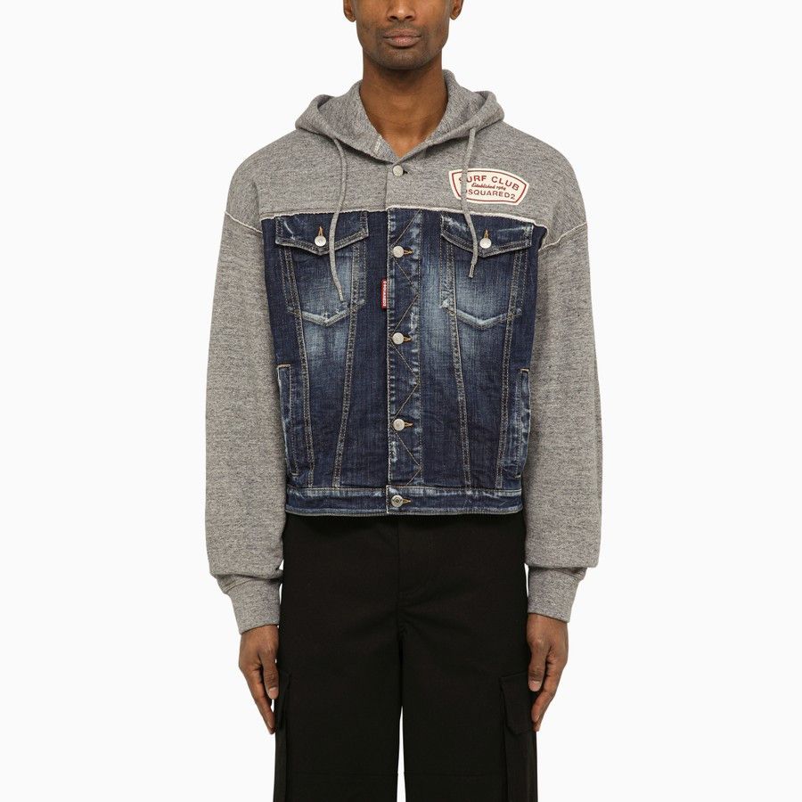 image of Dsquared2 O1D2Blof0324 Denim Jacket In Grey, Men's (Size Medium)