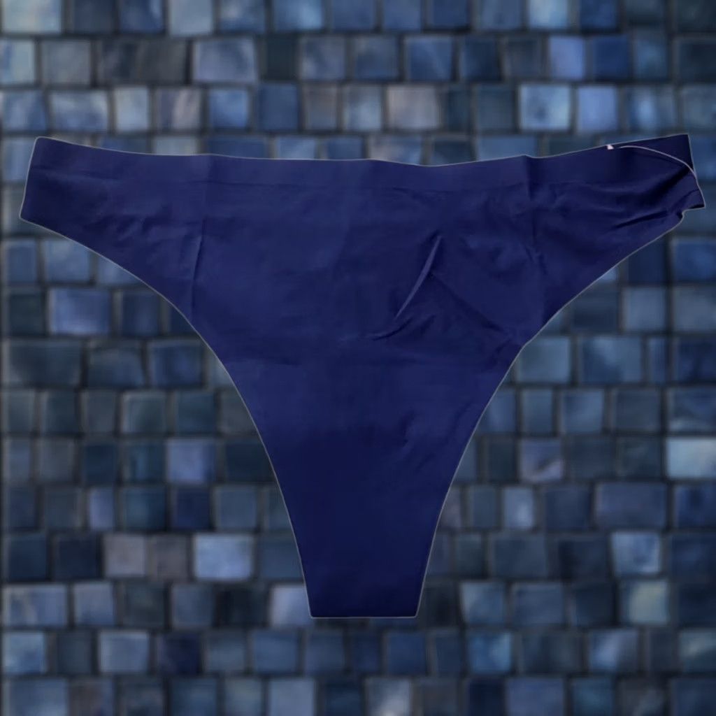 Vintage Cheek Boss Tie Womens XL Panty Thong Underwear Navy Panties PT165 Size 40" / US 18 - 1 Thumbnail