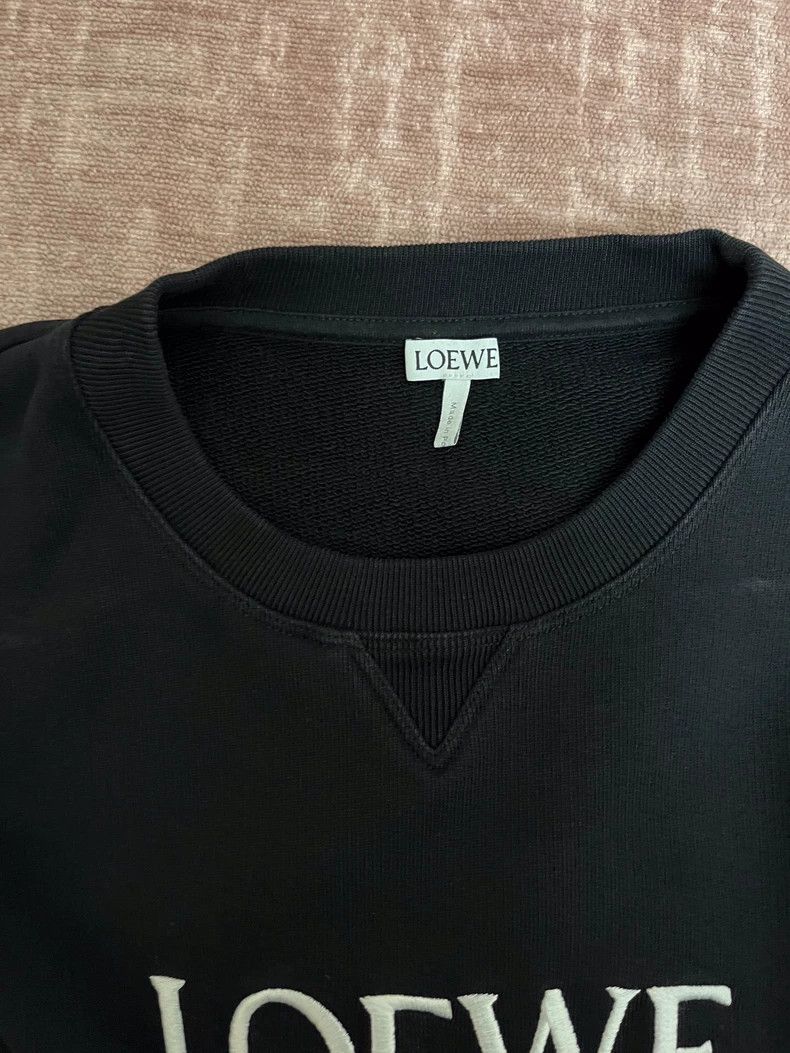 Loewe LOEWE Classic black embroidered hoodie Size L / US 10 / IT 46 - 4 Thumbnail