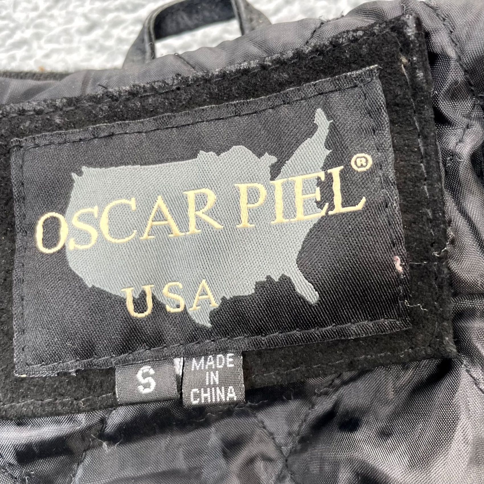Vintage VINTAGE Oscar Piel Jacket Men S Leather Varsity Coat Bomber Full Zip Lined Black Size US S / EU 44-46 / 1 - 6 Thumbnail