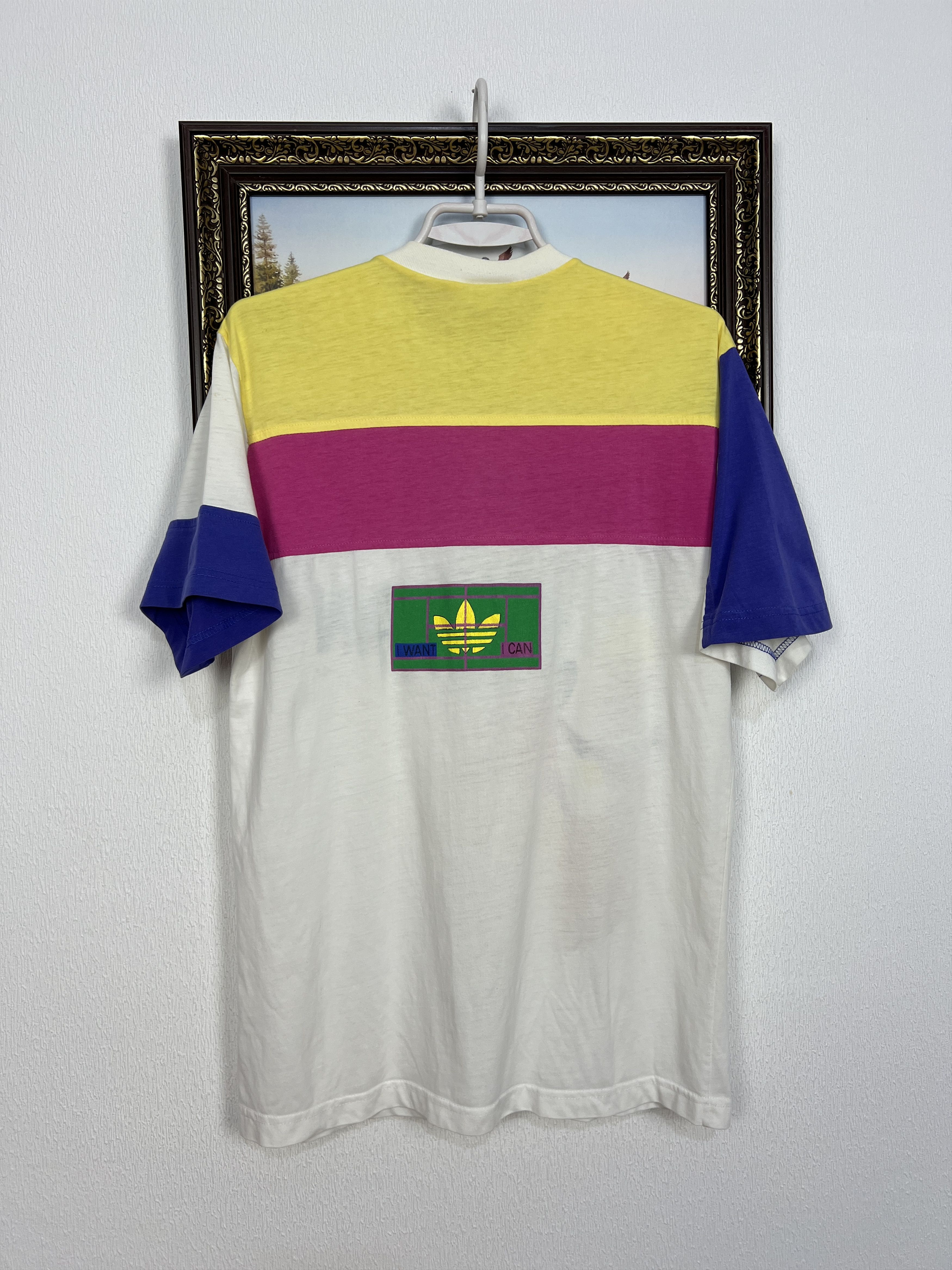 Adidas Vintage Edberg Lendl Agassi I want I Can Tennis Shirt Trikot Size US M / EU 48-50 / 2 - 8 Thumbnail