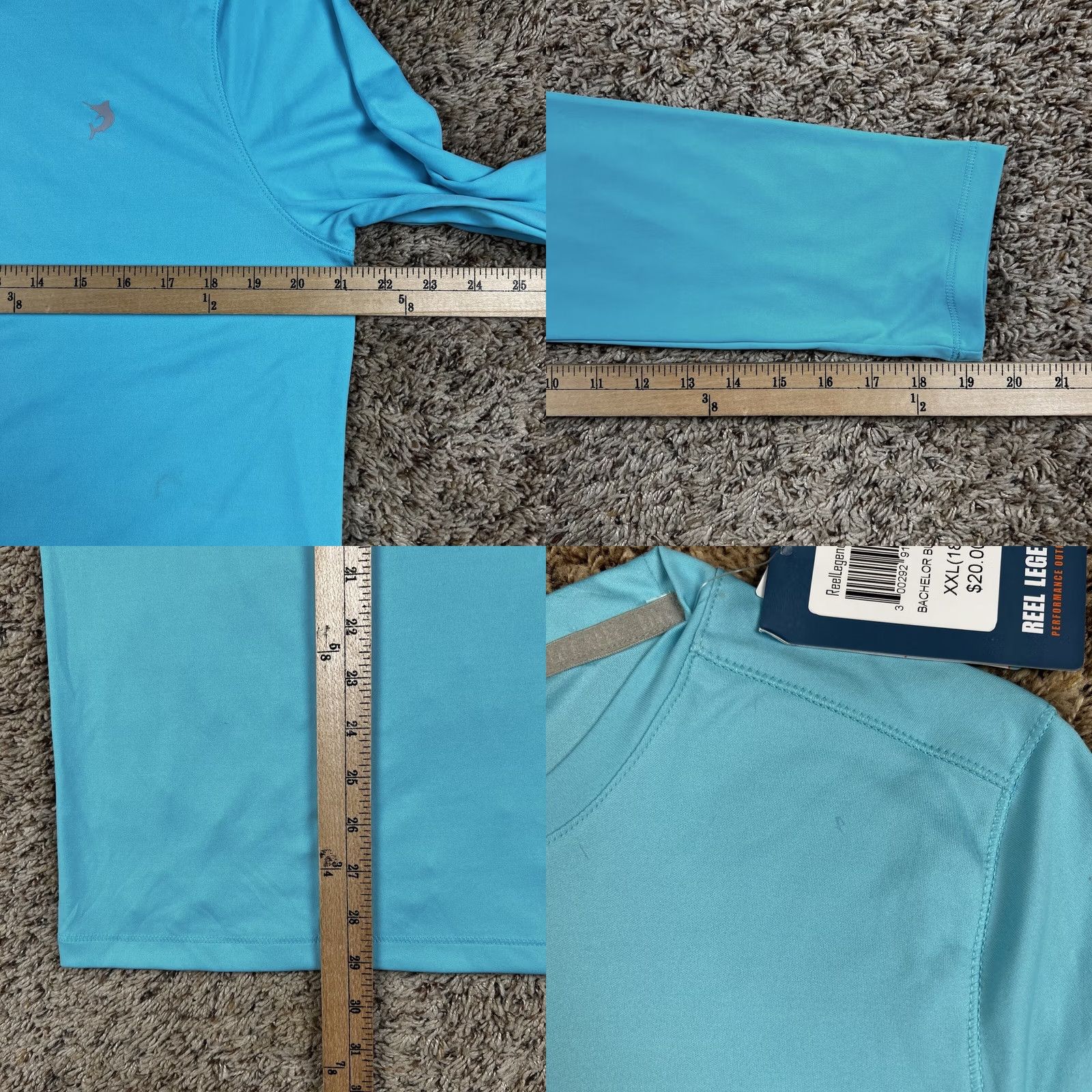 Vintage Reel Legends UV Protectant Performance Fishing Reel-Tec Mens Shirt 2XL Blue Size US XXL / EU 58 / 5 - 8 Thumbnail