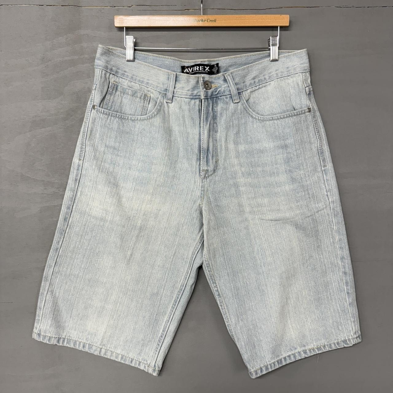 Avirex × Vintage Avirex Vintage Baggy Faded White Washed Jorts Jean Shorts 34 Size US 34 / EU 50 - 1 Thumbnail