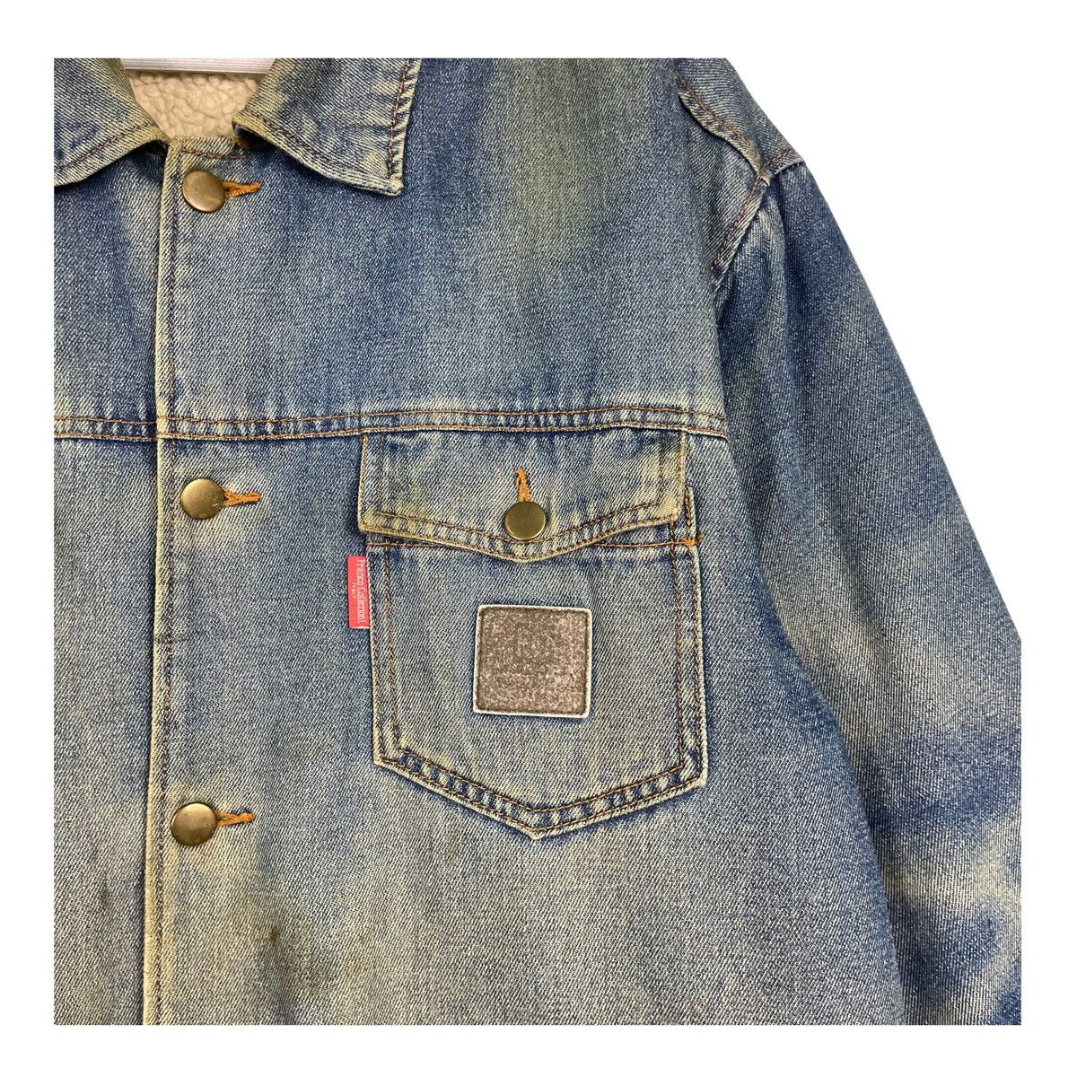 Cuadra 💥VINTAGE FRANCO COLLEZIONI DENIM CHORE BARN SHERPA JACKET Size US L / EU 52-54 / 3 - 6 Thumbnail