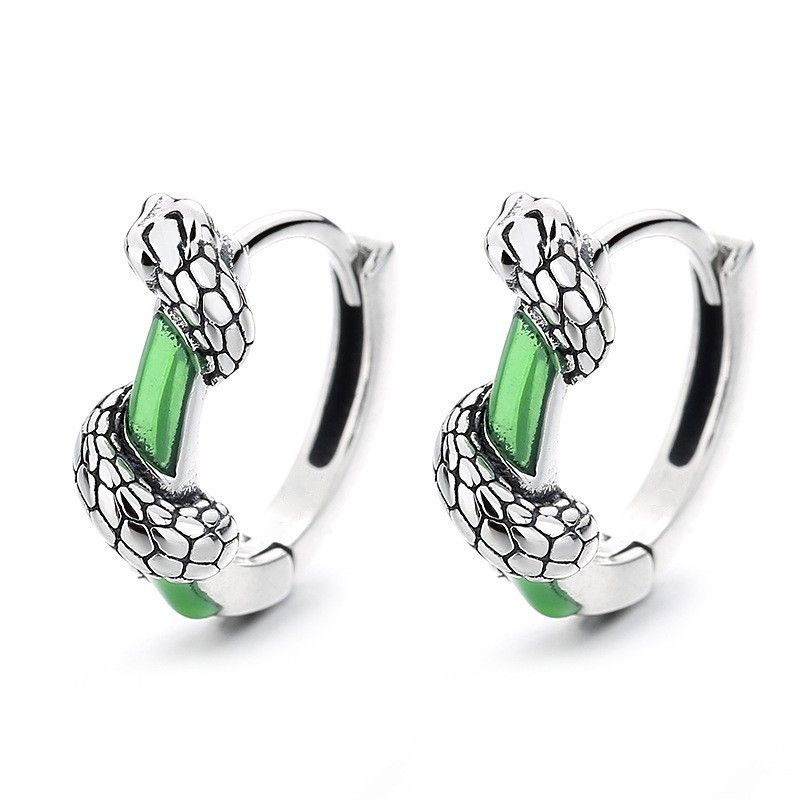 Jewelry × Sterling Silver Hip-hop Earrings One Pairs Chrome Jewelry Size ONE SIZE - 5 Thumbnail