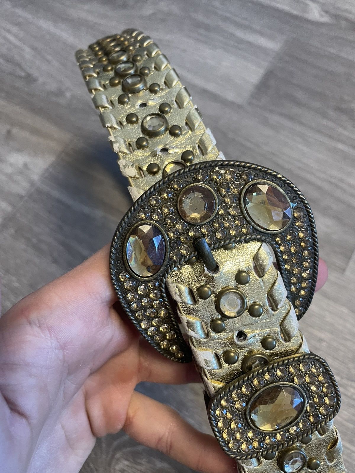 Other Vintage Gold Studded Belt With Stones Y2K Size ONE SIZE - 4 Thumbnail