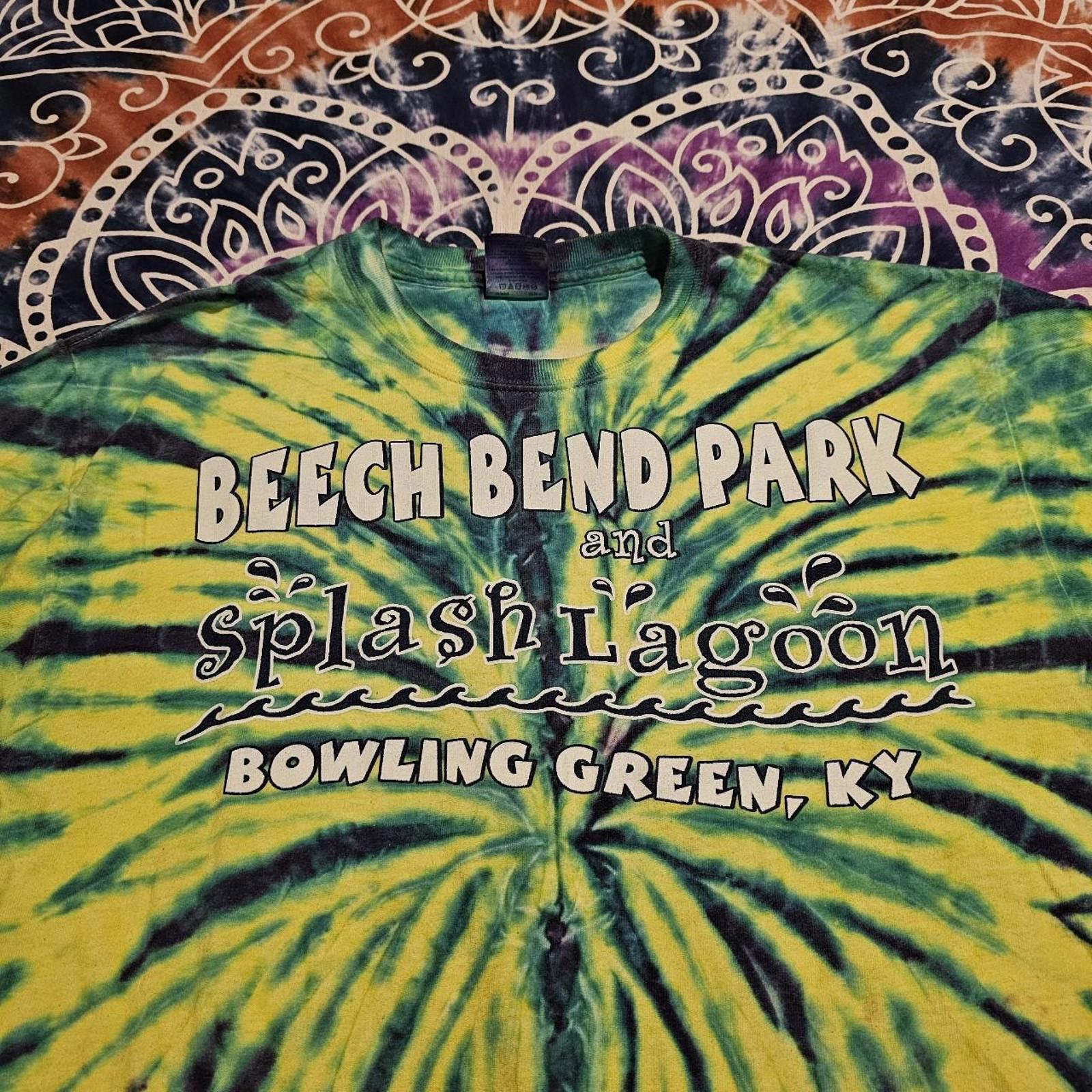 Designer Men's Blue and Green Beach Bend Park Tie-Dye T-shirt Size US M / EU 48-50 / 2 - 3 Thumbnail