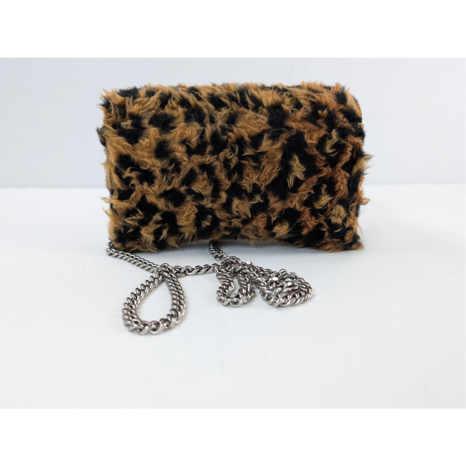 Balenciaga o1rshd1 Size: OS / Furry Leopard Wallet on Chain in Black Size ONE SIZE - 8 Thumbnail