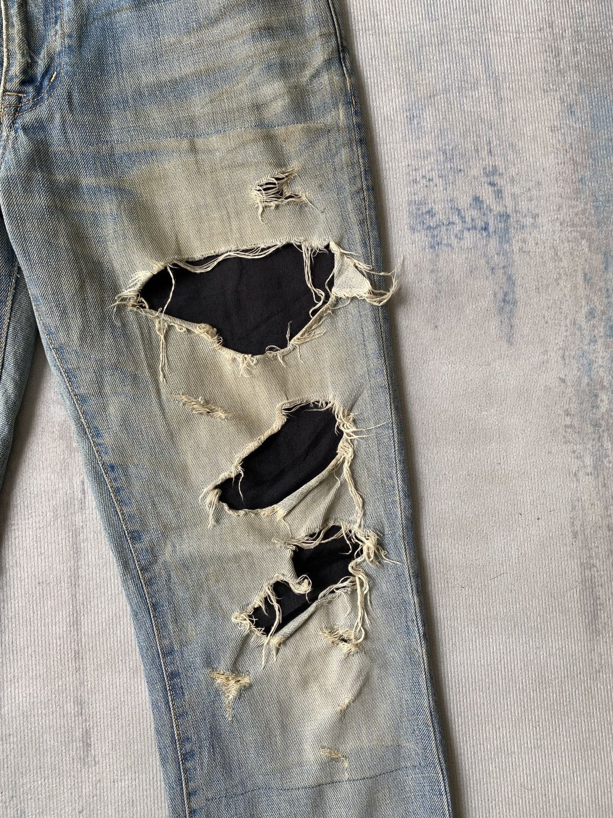 JACKROSE 2000s - Luvmaison Jackrose Japan Rusty Distressed Denim Size US 33 - 9 Thumbnail