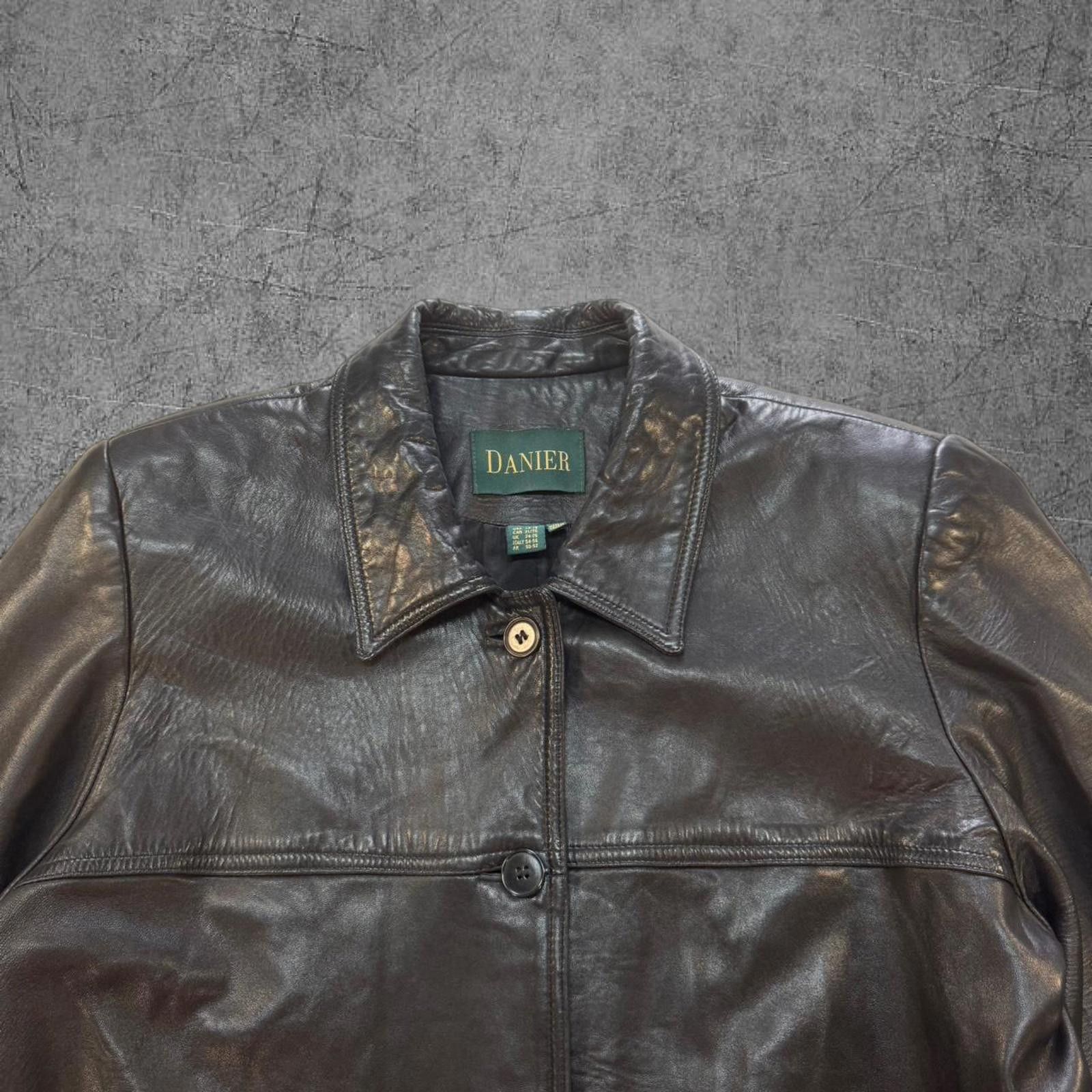 Leather Vintage Danier Button Up Leather Trench Coat Size XL / US 12-14 / IT 48-50 - 2 Thumbnail