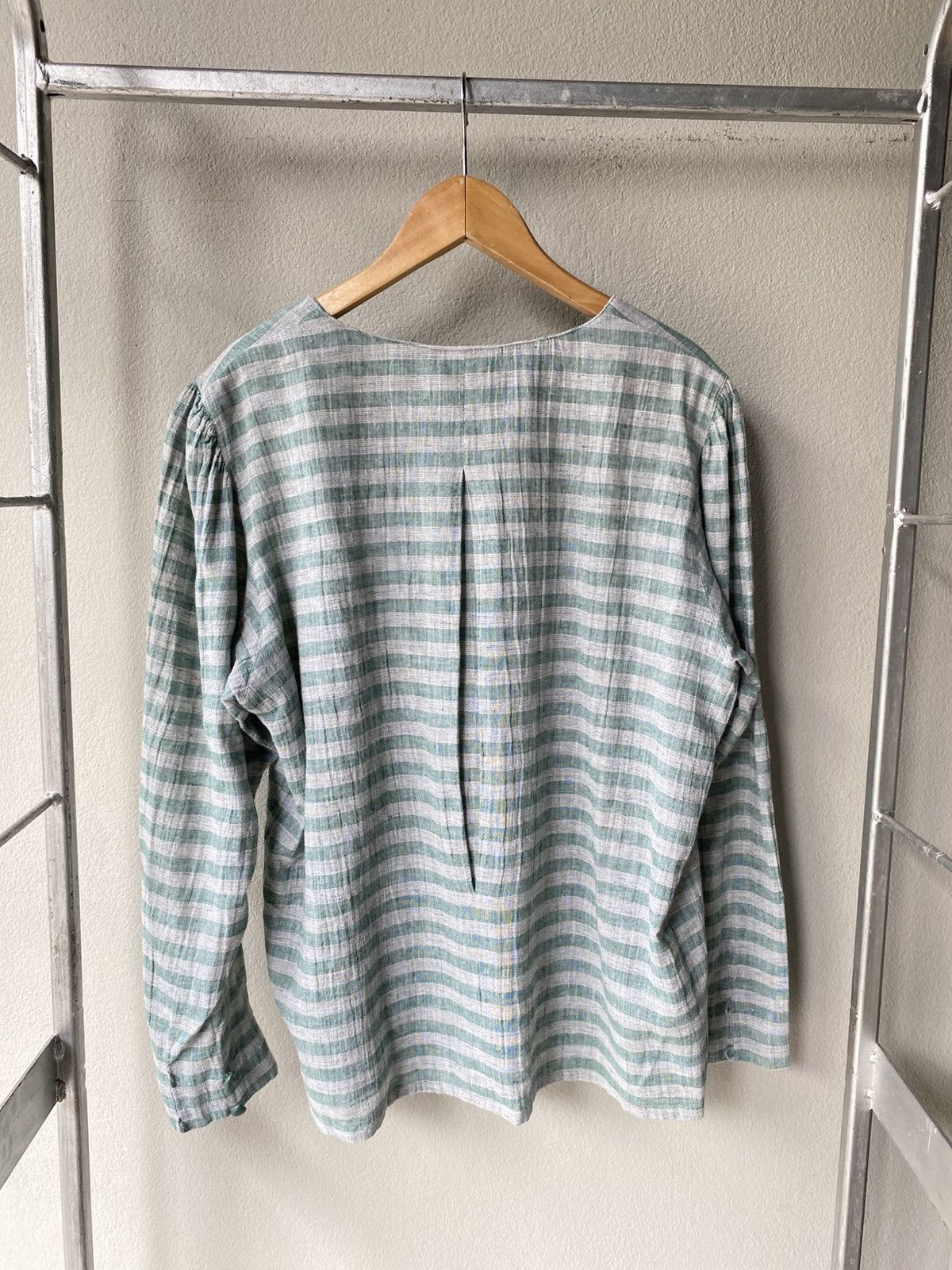 Dior Christian Dior Green-Striped Button-Detail Blouse Size M / US 6-8 / IT 42-44 - 8 Thumbnail