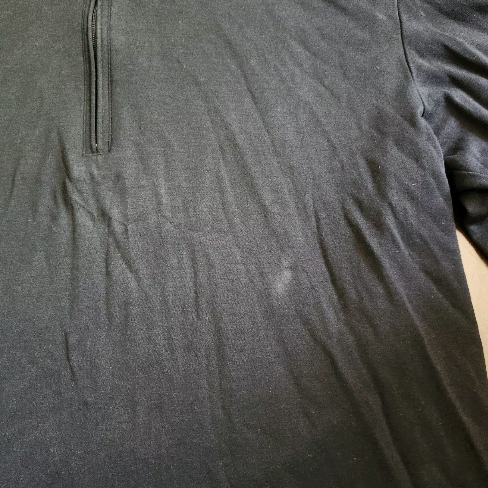 Calvin Klein Calvin Klein Men's Polo Shirt Long Sleeve 1/4 Zip Black Size L - Regular Fit, Cotton, 100% (Minor Stains) Size US L / EU 52-54 / 3 - 6 Thumbnail