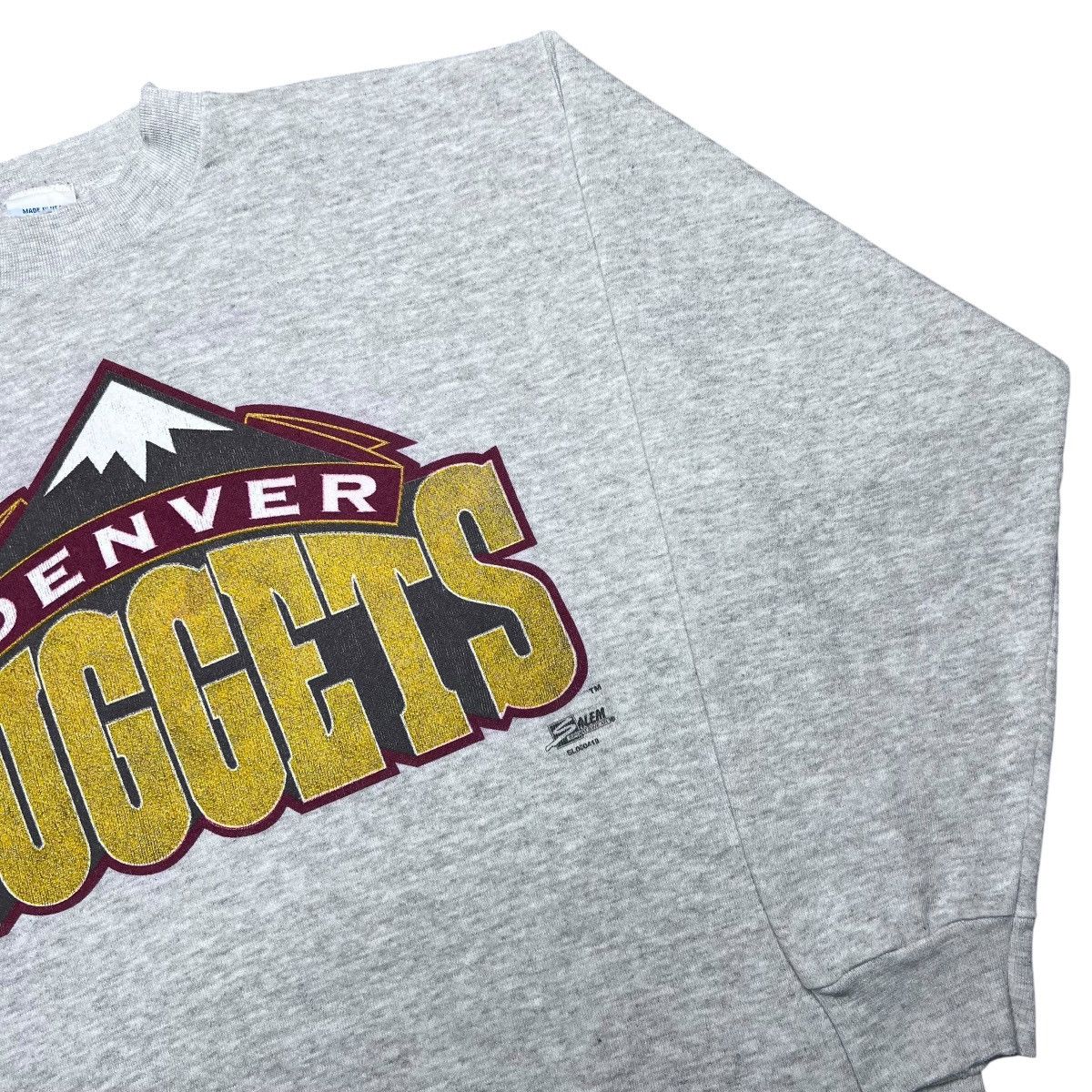 NBA × Salem Sportswear × Vintage 1990s NBA Denver Nuggets Logo Salem Sportswear Sweatshirt Size US L / EU 52-54 / 3 - 18 Thumbnail
