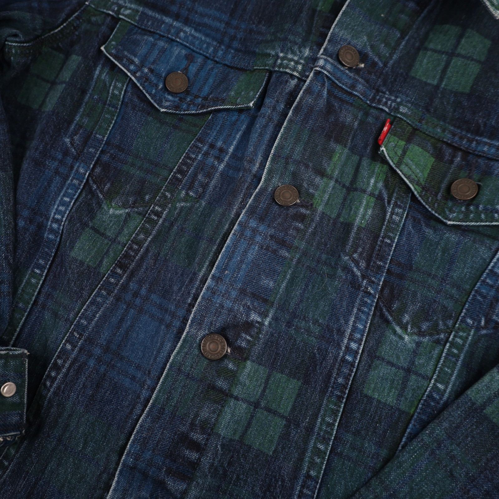 Levi's SAMPLE Levis Painted Plaid Denim Jacket Size US M / EU 48-50 / 2 - 4 Thumbnail
