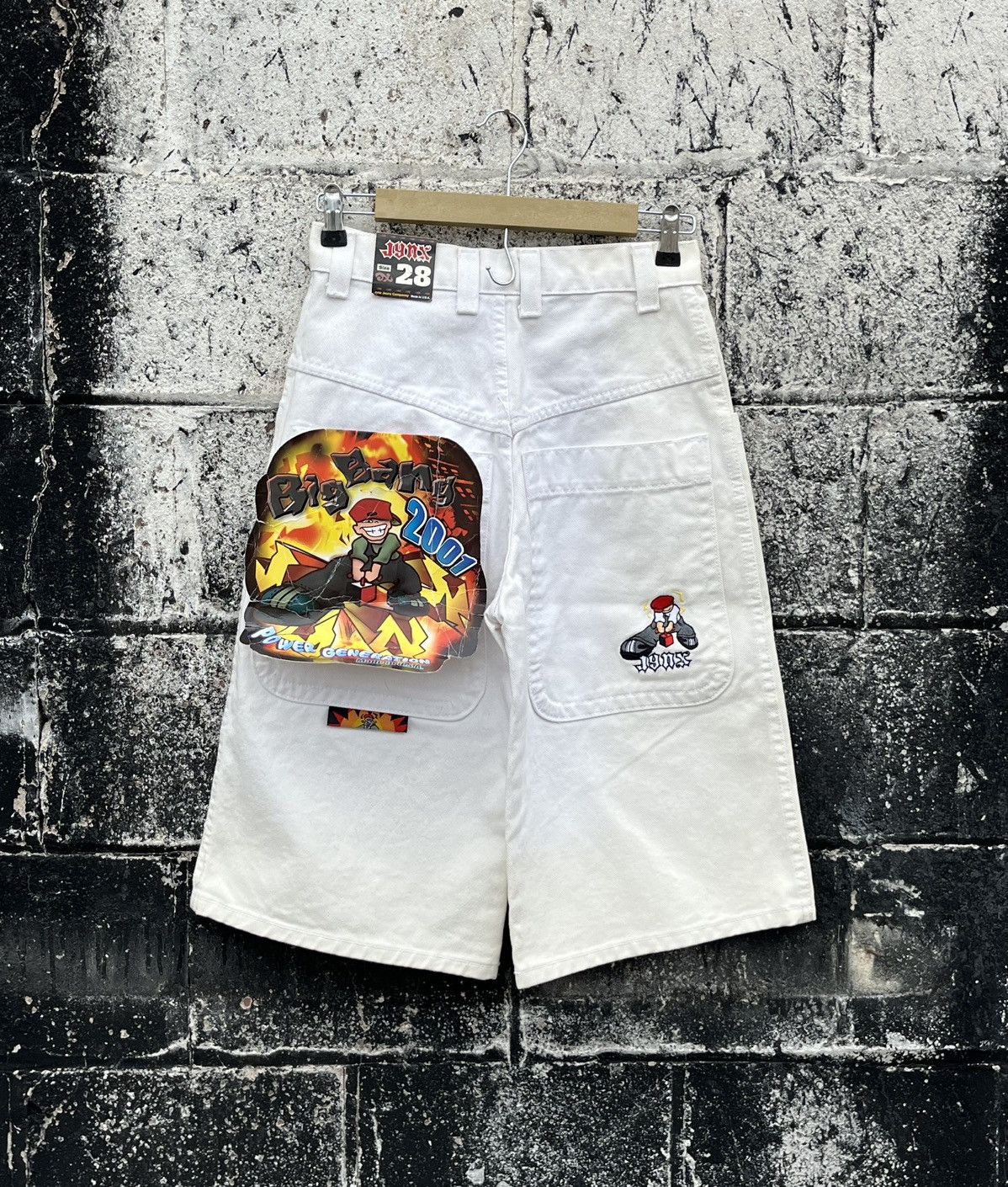 JNCO Y2K Jnco style Jynx baggy embroidered jorts rare NWT hype Size US 26 / EU 42 - 1 Thumbnail