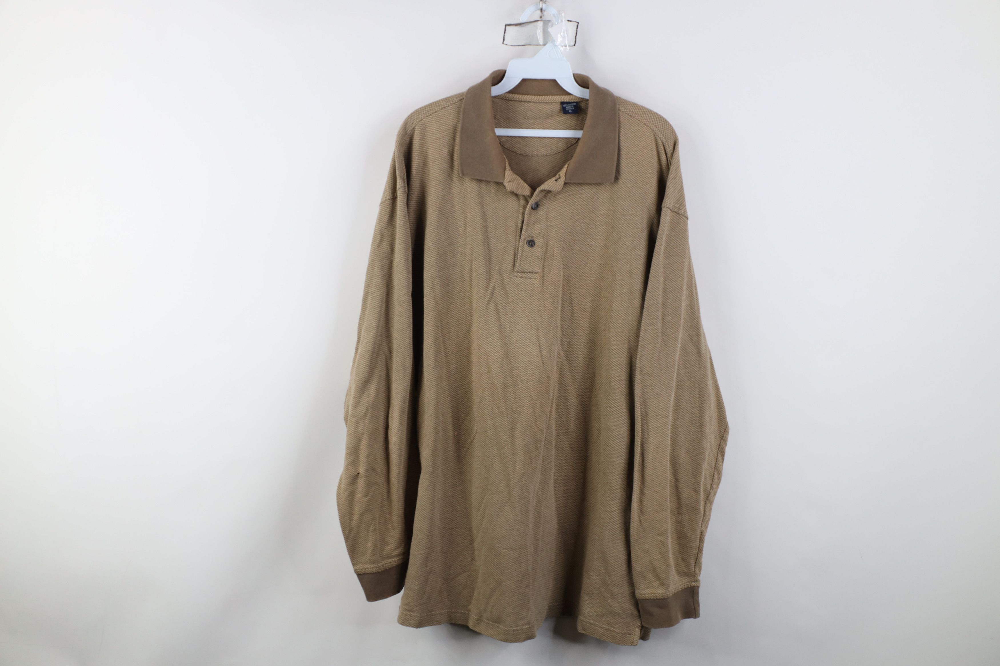 Vintage Vintage Streetwear Knit Long Sleeve Polo Shirt Earth Tone Size US XL / EU 56 / 4 - 1 Thumbnail