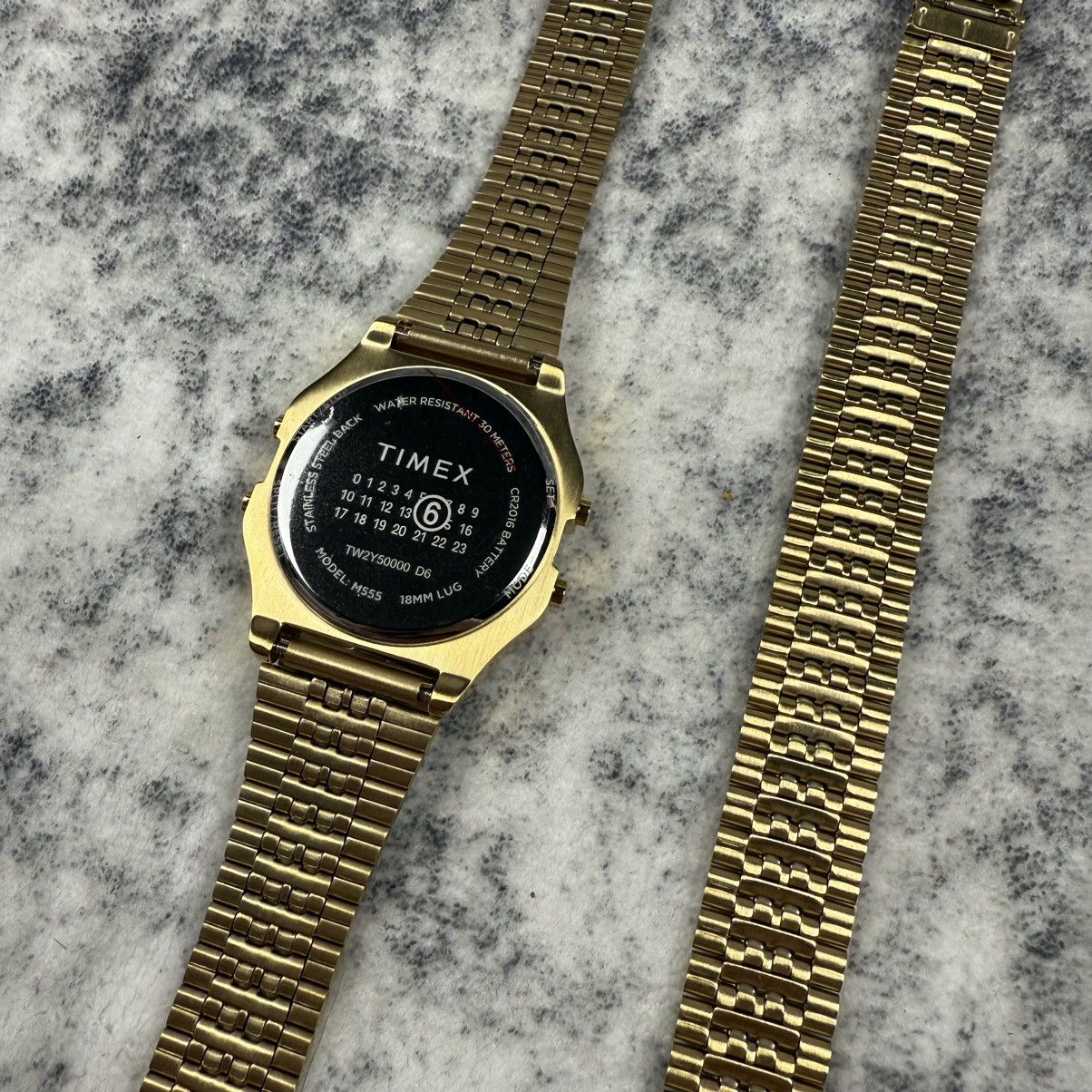 Maison Margiela × Timex MM6 Maison Margiela x Timex Gold Digital Watch Set Size ONE SIZE - 8 Thumbnail