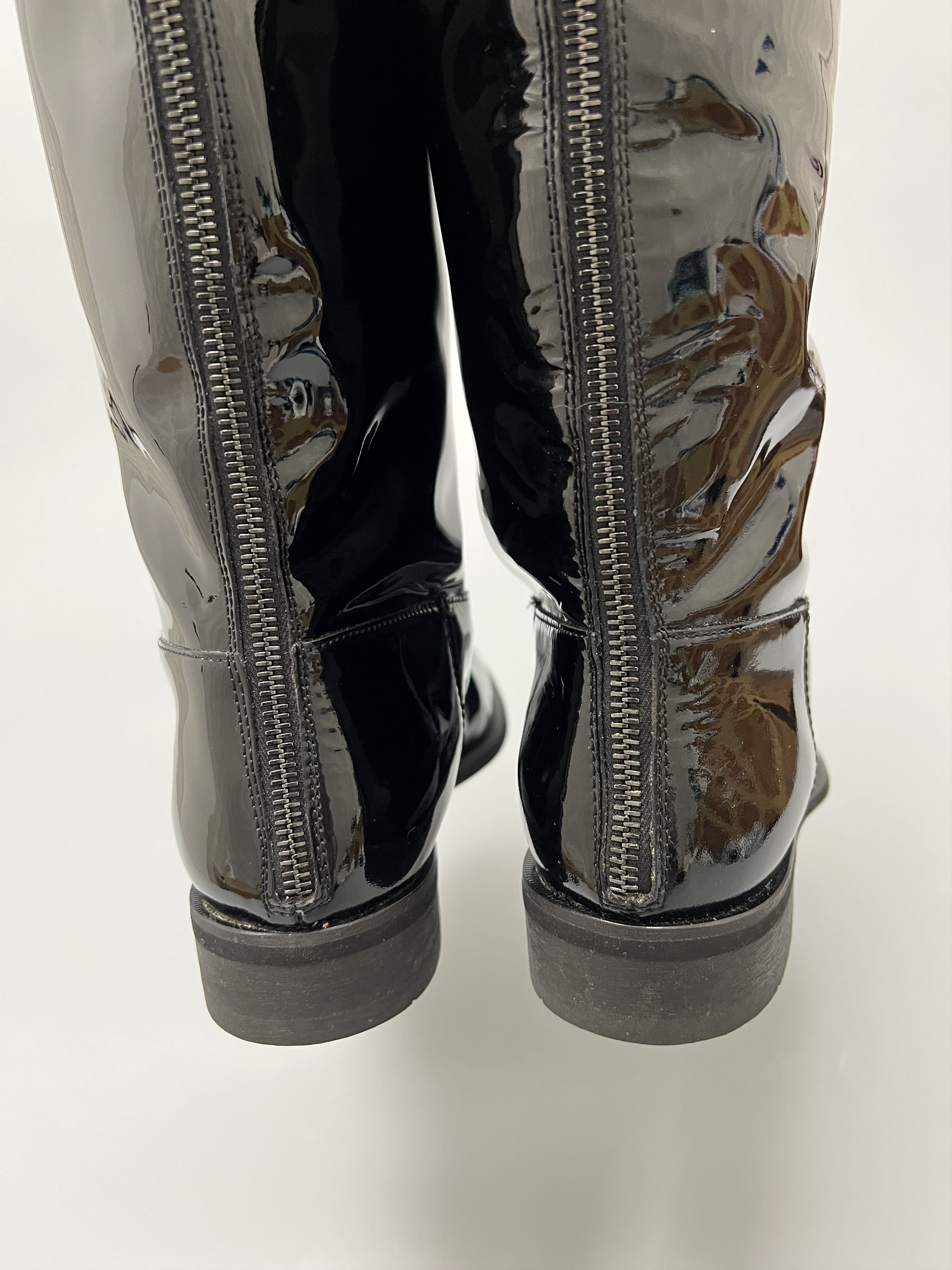 Burberry Burberry Shiny Patent Leather Black Boots Flat Knee Length Size US 8 / IT 38 - 7 Thumbnail
