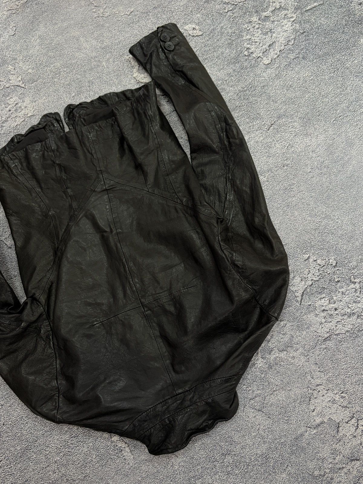 Allsaints AllSaints Black Distressed Avant-Garde Leather Blazer UK 6 Size XS / US 0-2 / IT 36-38 - 11 Thumbnail