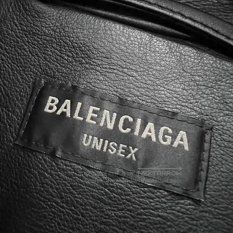 Balenciaga Balenciaga Black Embroidered Letter Leather Jacket Size US S / EU 44-46 / 1 - 6 Thumbnail