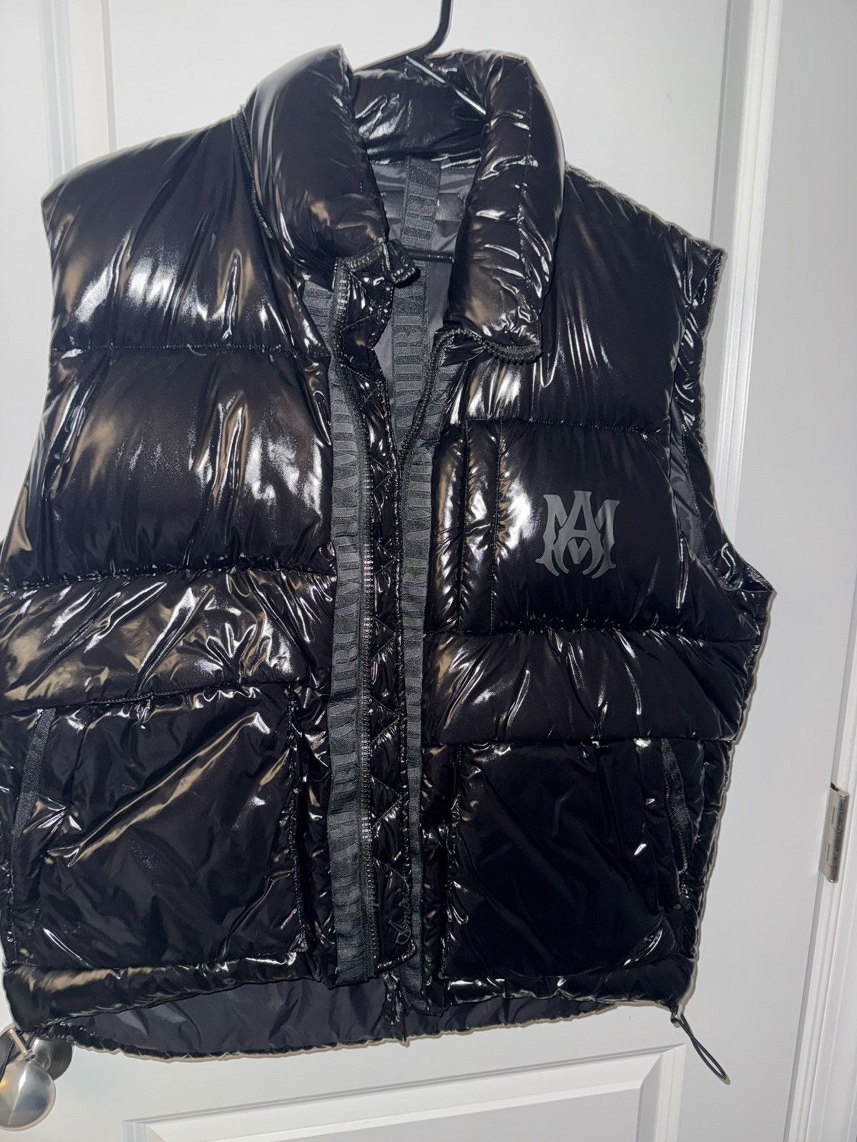 Amiri Amiri MA Logo Shiny Nylon Down Vest Jacket Size US XL / EU 56 / 4 - 1 Thumbnail