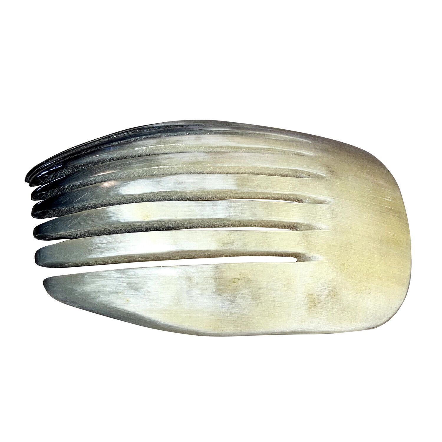 Designer Mexican White and Black Cow Horn Decorative Hair Comb Size ONE SIZE - 2 Thumbnail