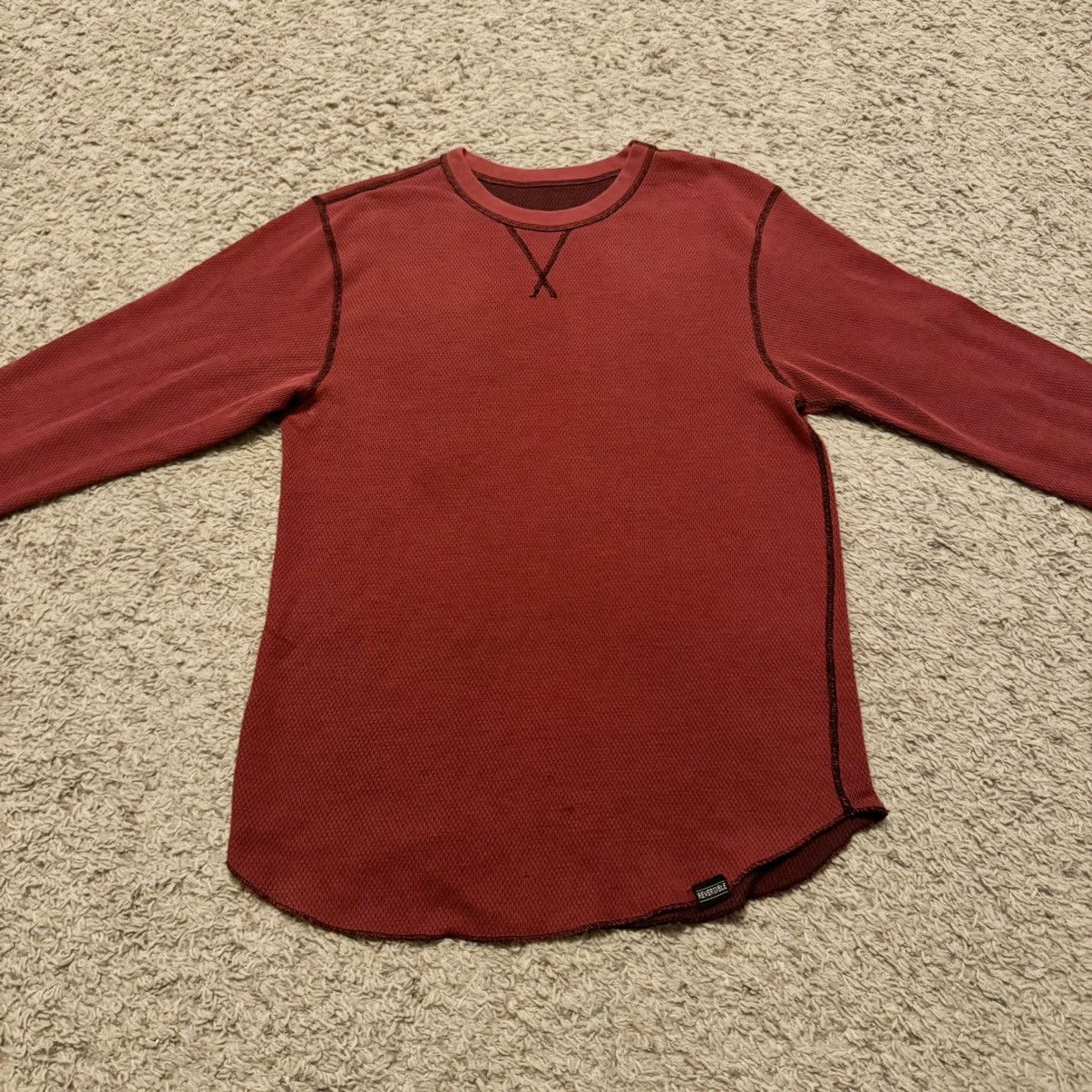 Vintage DARK RUST RED THERMAL SHIRT! Size US M / EU 48-50 / 2 - 2 Thumbnail