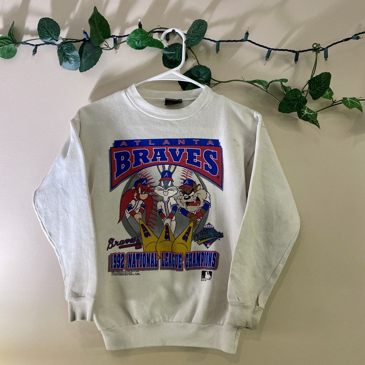Maquetas Atlanta Braves Looney Tunes 1995 - Maillot De Baseball Homme Vintage Sun Sportswear Taille L