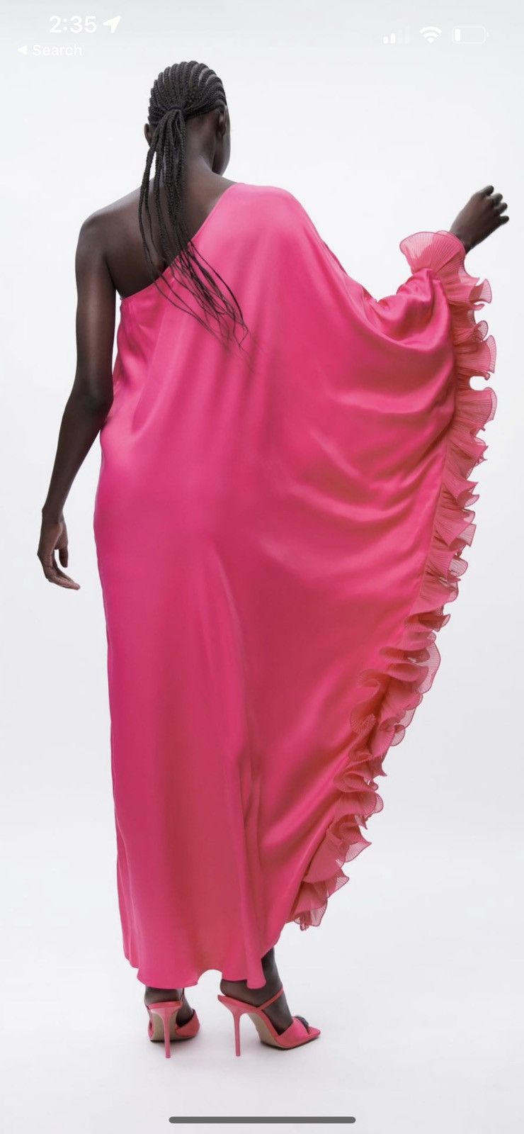 Zara Long ruffled asymmetric dress | Grailed