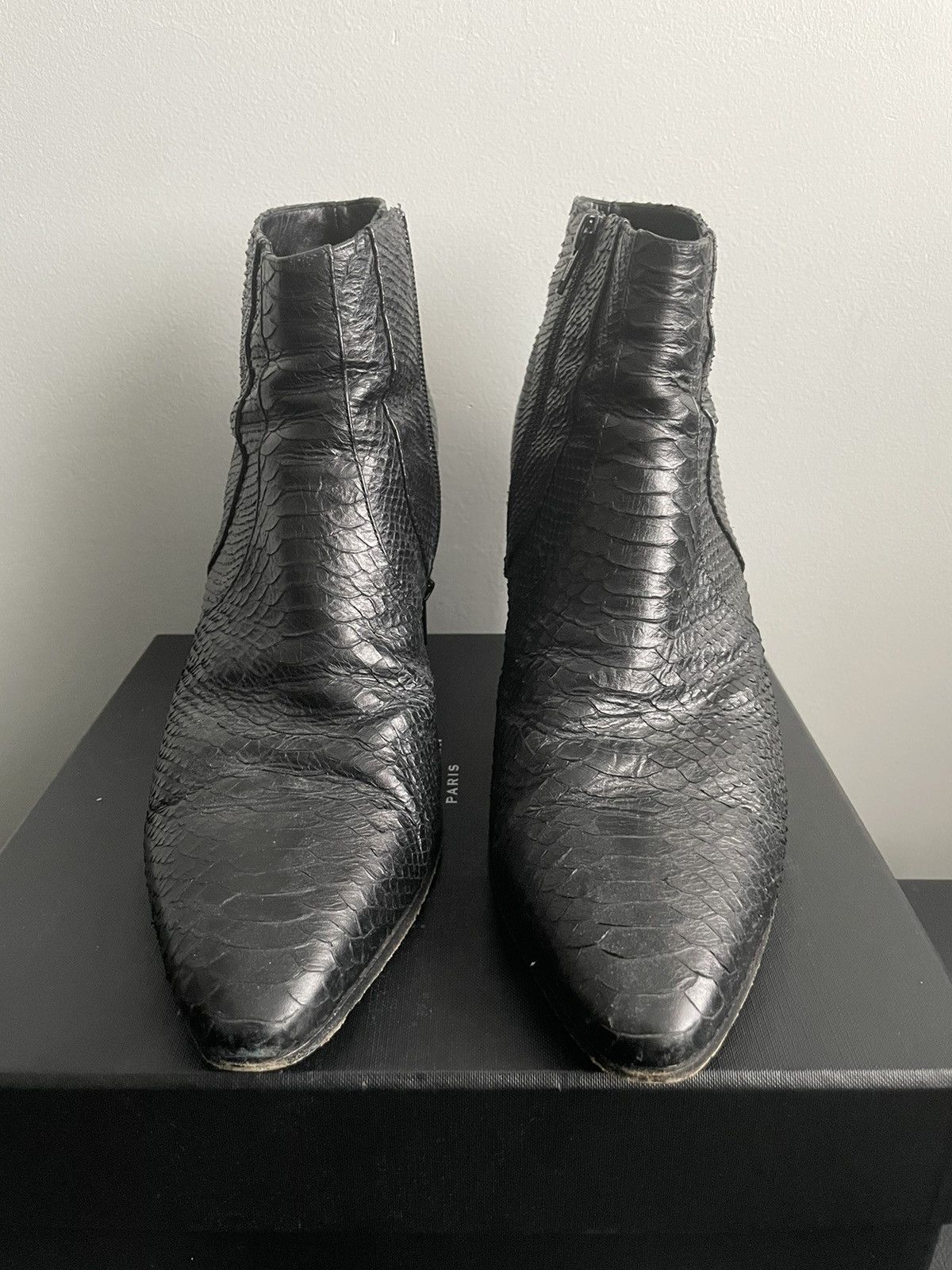 Hedi Slimane × Saint Laurent Paris FW15 Python French 85 Boots Size US 10 / EU 43 - 3 Thumbnail