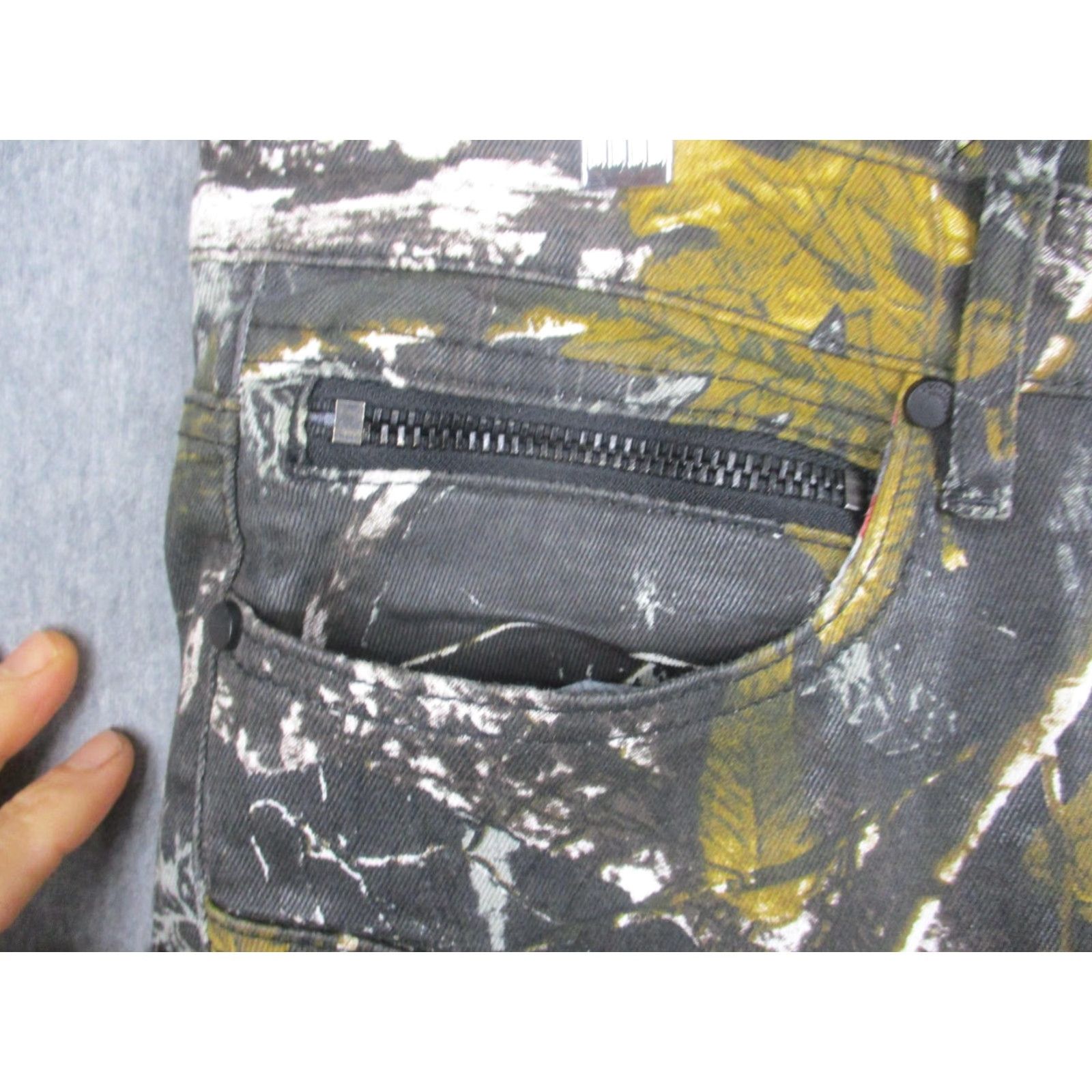 Vintage Rockstar Original Jeans Mens 36 Black Tree Camo Skinny Zip Cargo Stretch Size US 36 / EU 52 - 5 Thumbnail