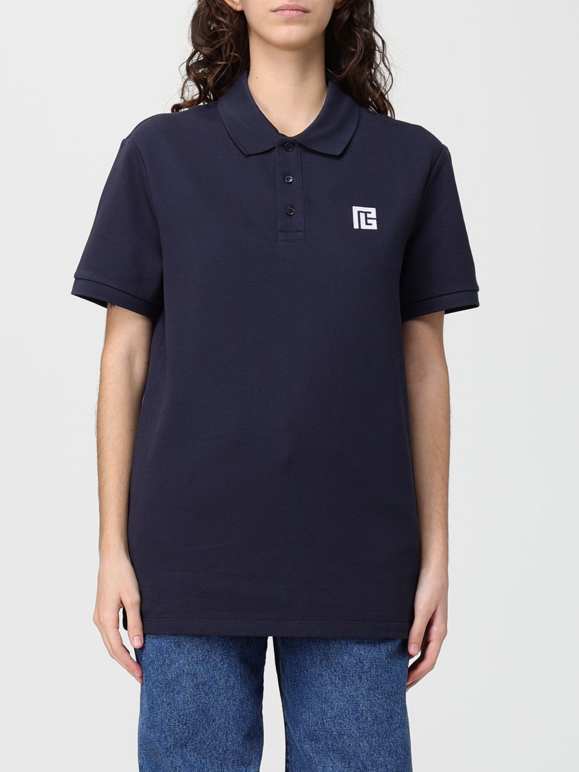 Balmain Balmain Polo Shirt Woman Blue Size S / US 4 / IT 40 - 1 Thumbnail