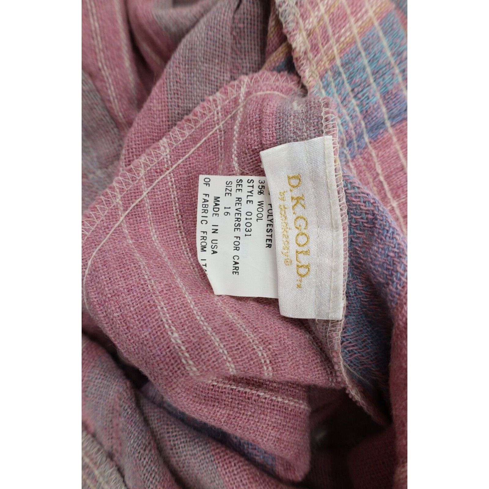 Vintage Vintage 70s Streetwear Pastel Wool Tweed Skirt Size 38" / US 16 / IT 52 - 5 Thumbnail