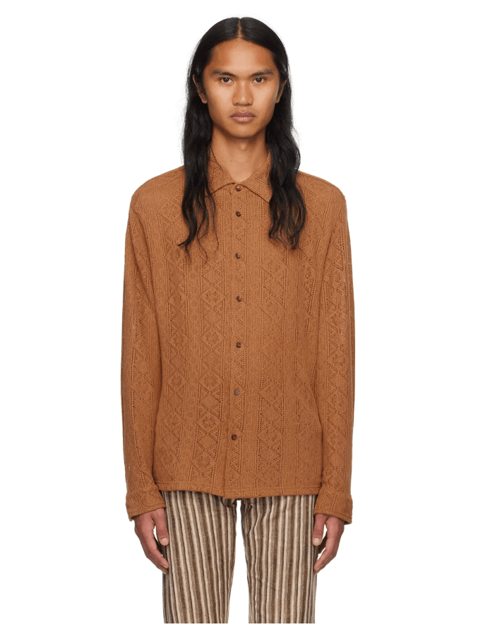 CMMN SWDN BNWT AW23 CMMN SWDN DILAN OPENWORK KNIT SHIRT 50 Size US M / EU 48-50 / 2 - 9 Thumbnail