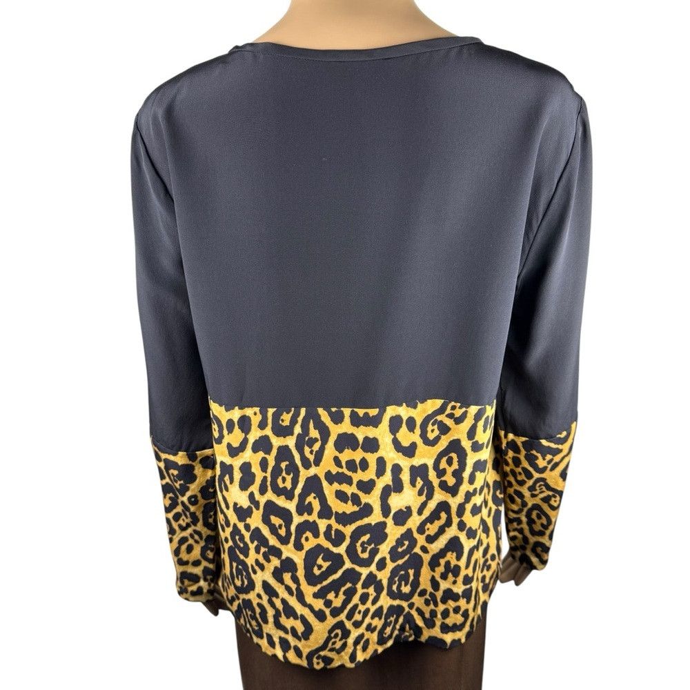 INTERMIX INTERMIX 100% Silk Black Animal Cheetah Print Long Sleeve S Size S / US 4 / IT 40 - 5 Thumbnail
