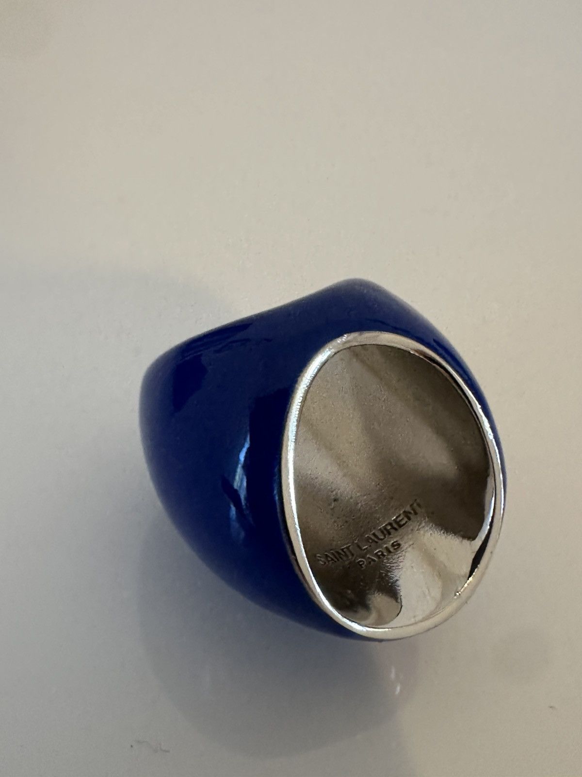 Saint Laurent Paris SAINT LAURENT OVERSIZED EGG RING IN METAL AND ENAMEL Size ONE SIZE - 5 Thumbnail