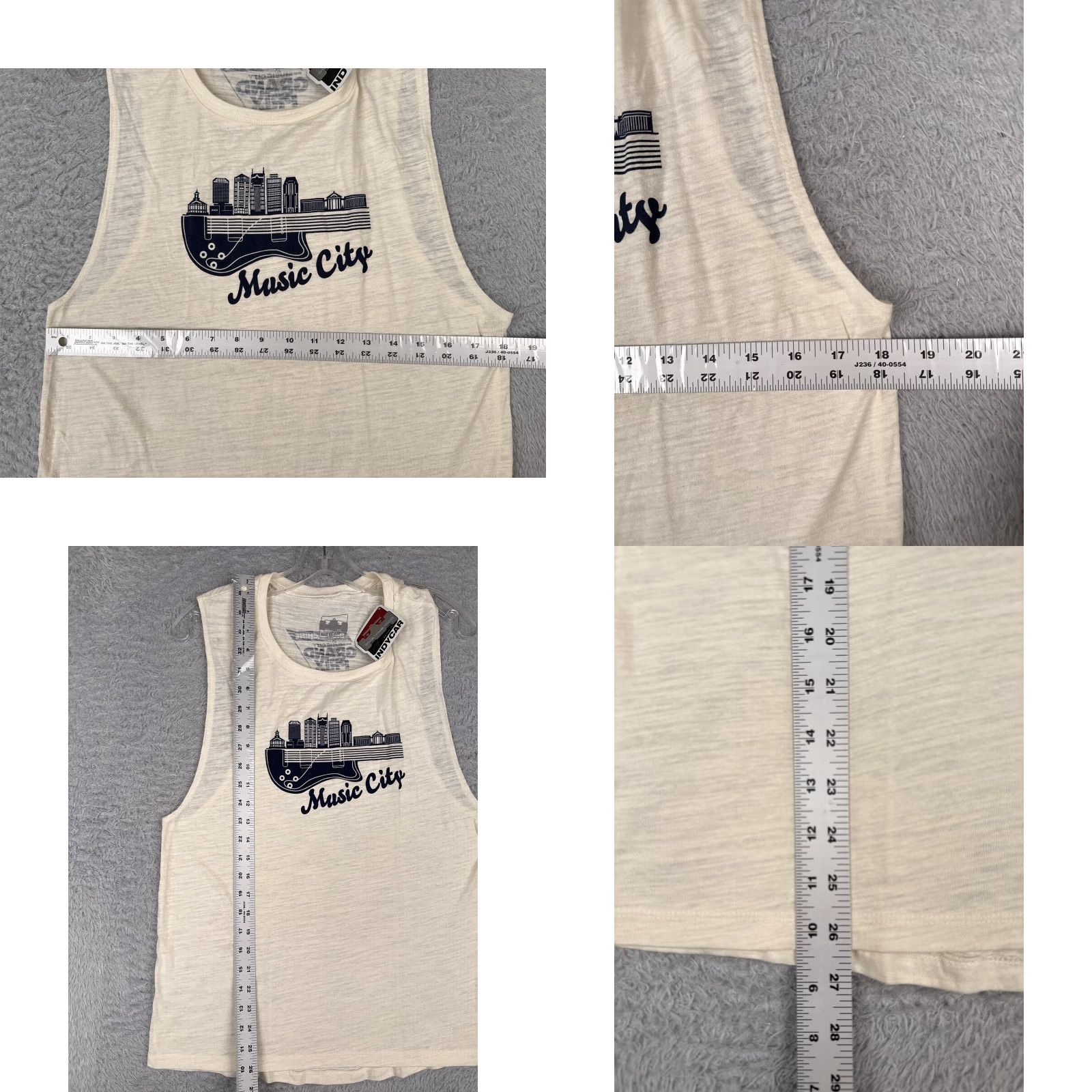 Vintage INDYCAR Tank Beige Nashville Music City Grand Prix Tank Top Shirt Large Womens Size L / US 10 / IT 46 - 8 Thumbnail