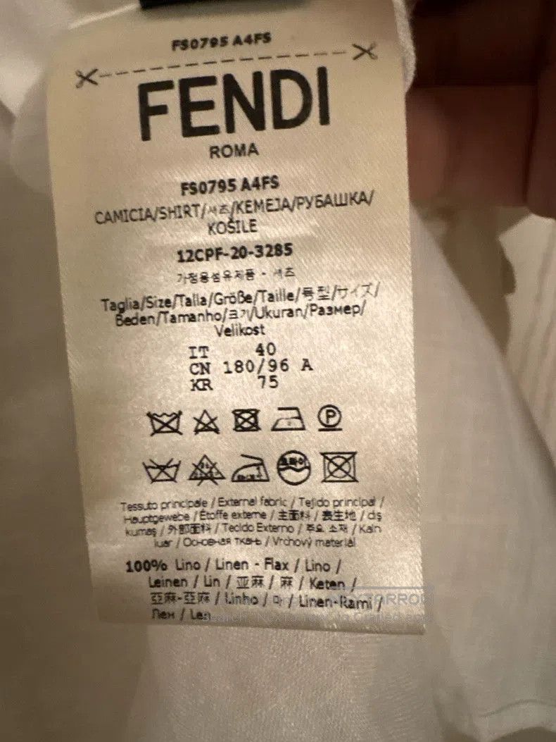 Fendi Fendi size 40 White Linen 3D Floral Short Sleeve Shirt Size US XXS / EU 40 - 4 Thumbnail