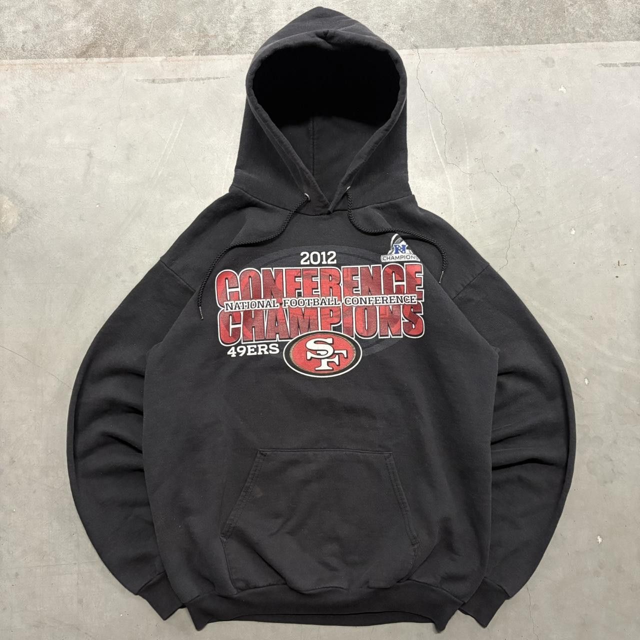 Vintage Crazy Vintage Y2K/2000s NFL San Francisco 49ers 2012 Conference Champions Black Hoodie! Size US M / EU 48-50 / 2 - 1 Thumbnail