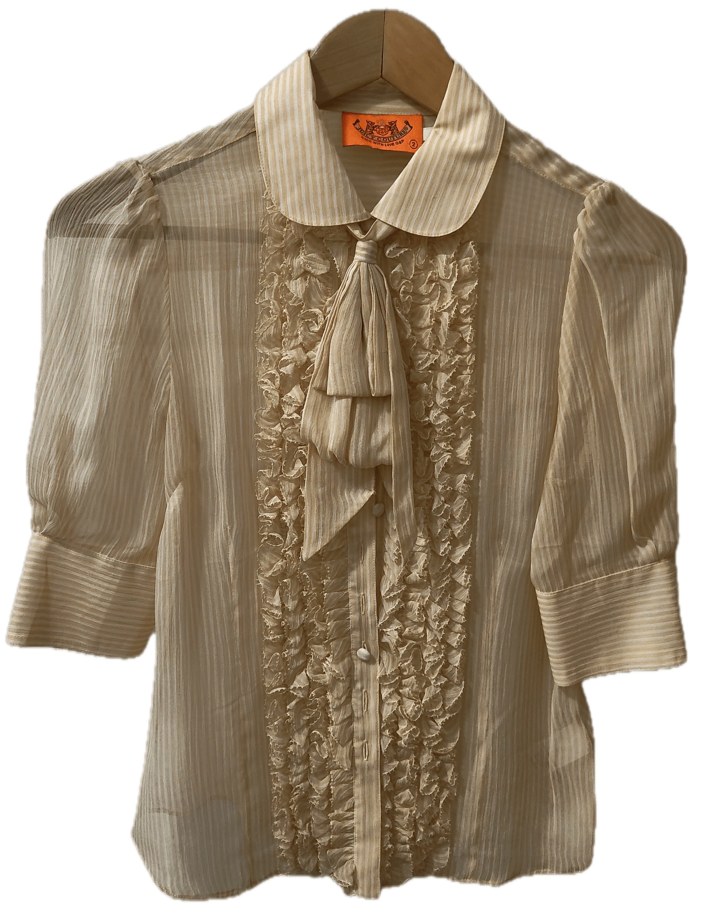 Juicy Couture silk pinstripe top