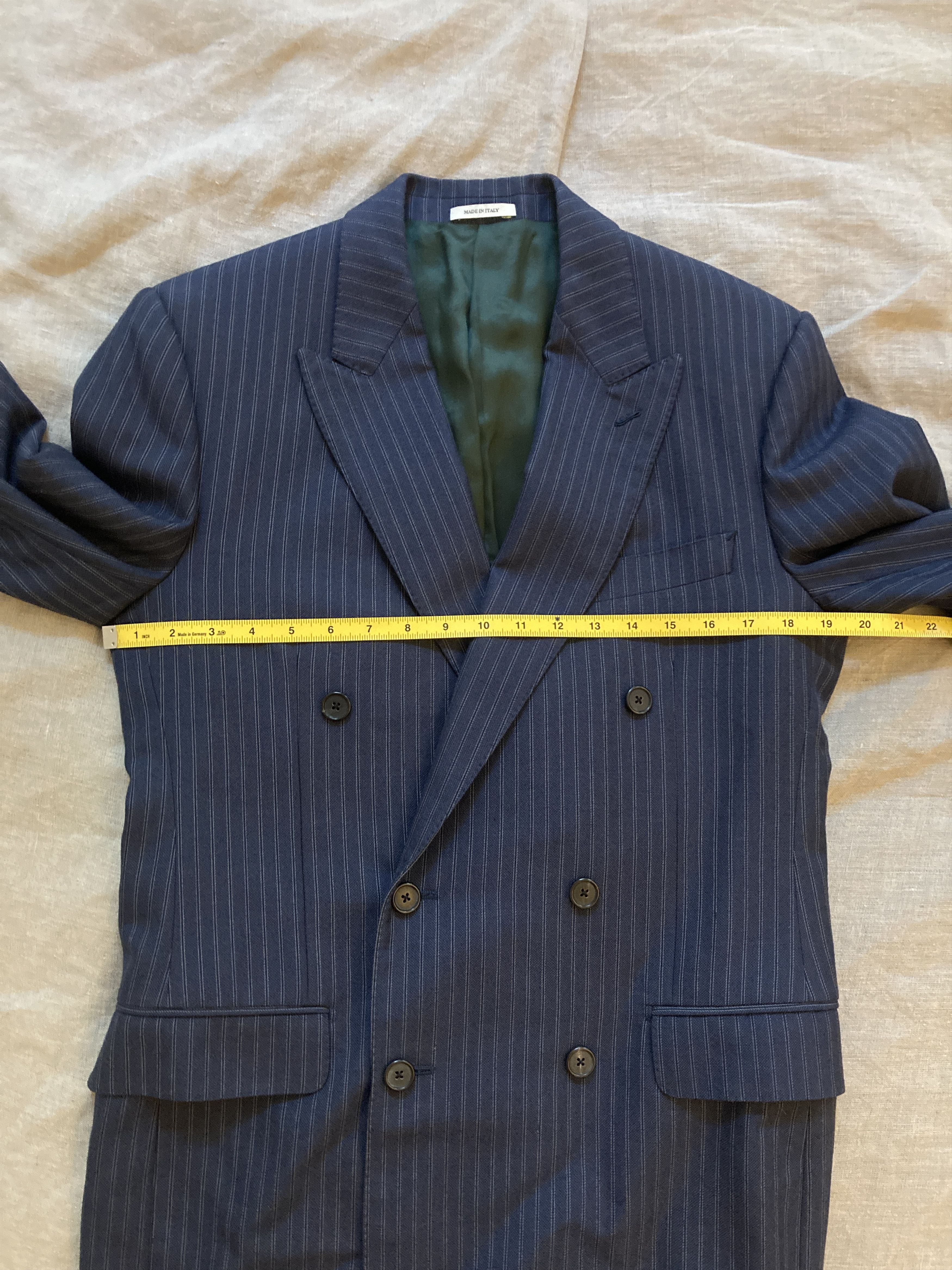 HUSBANDS Husbands Paris - DOUBLE-BREASTED HOPSACK WOOL SUIT Size 38R - 9 Thumbnail