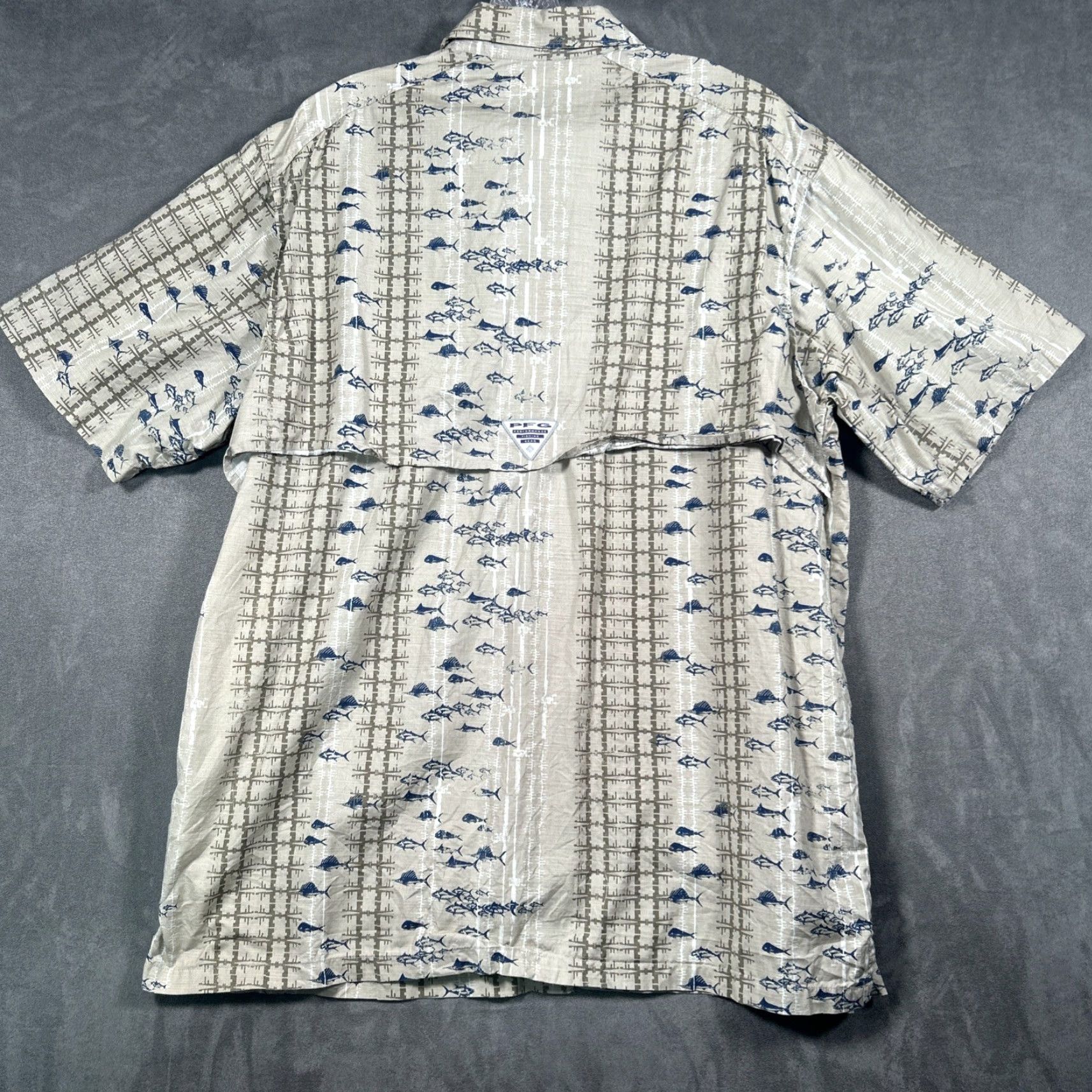 Vintage Columbia PFG Short Sleeve Shirt Mens L Performance Fishing Gear Fish Print Shirt Size US L / EU 52-54 / 3 - 6 Thumbnail