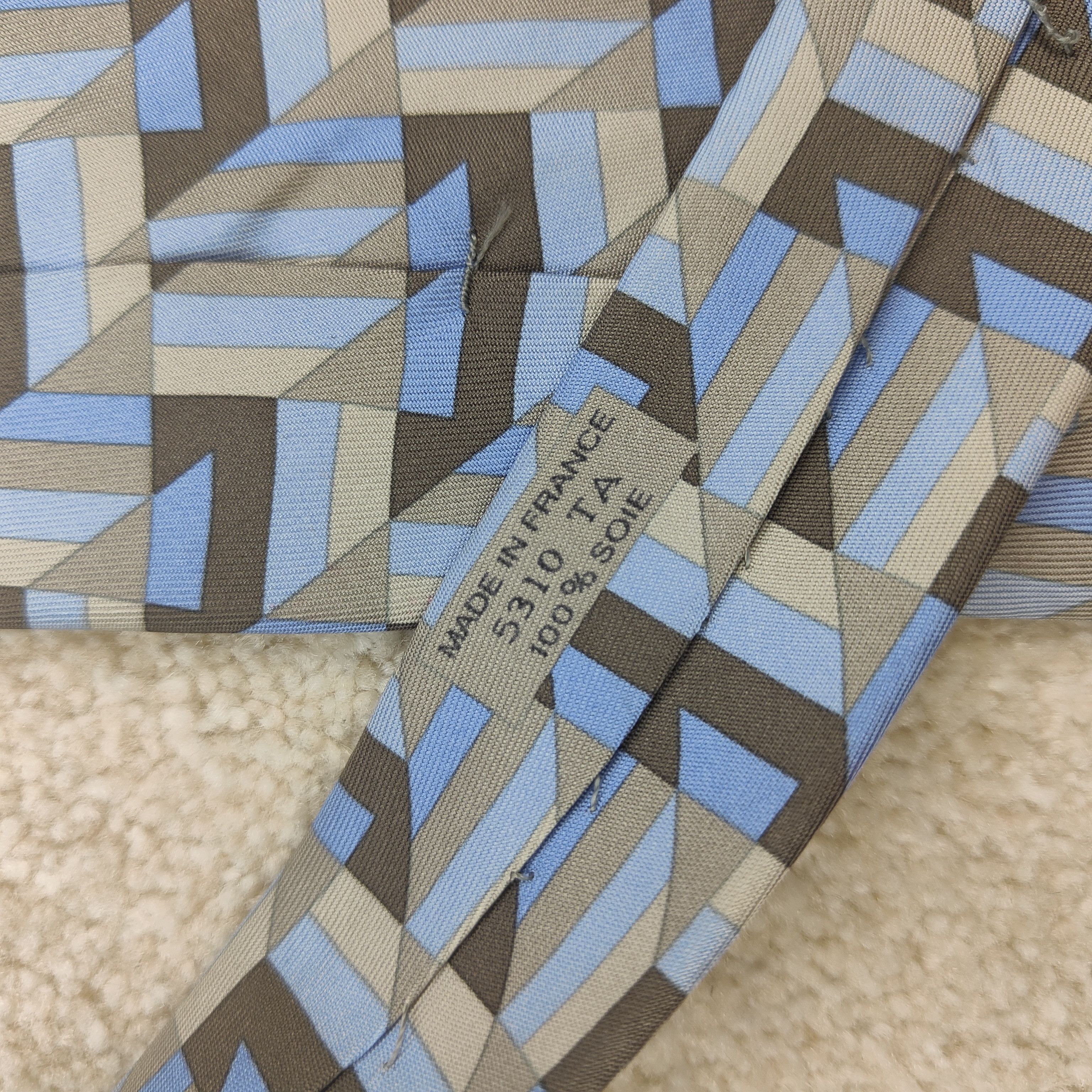 Hermes Hermes Paris Silk Tie Geometric 5310 TA Size ONE SIZE - 3 Thumbnail